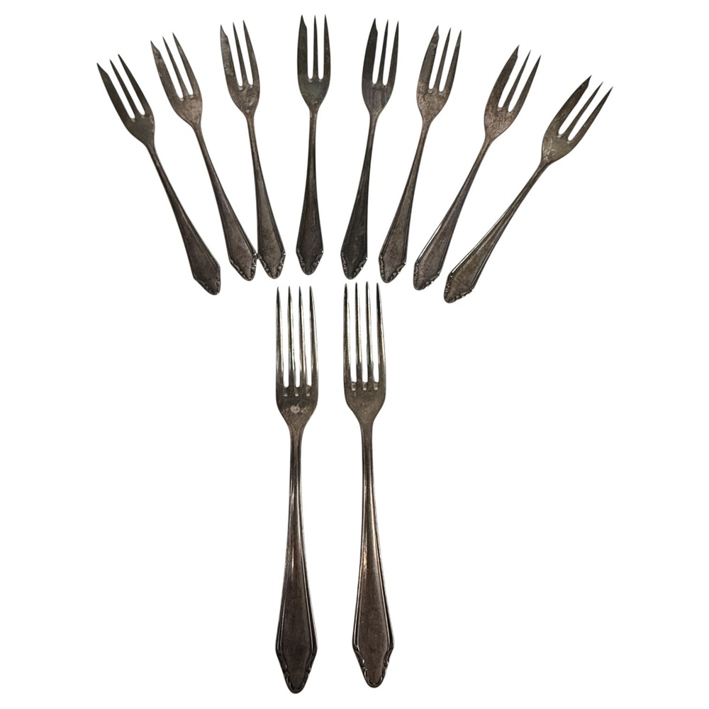 10 Walter Breuker W&B 100 Rostfrei Fork Set Silverplate Vintage Dinner & Dessert